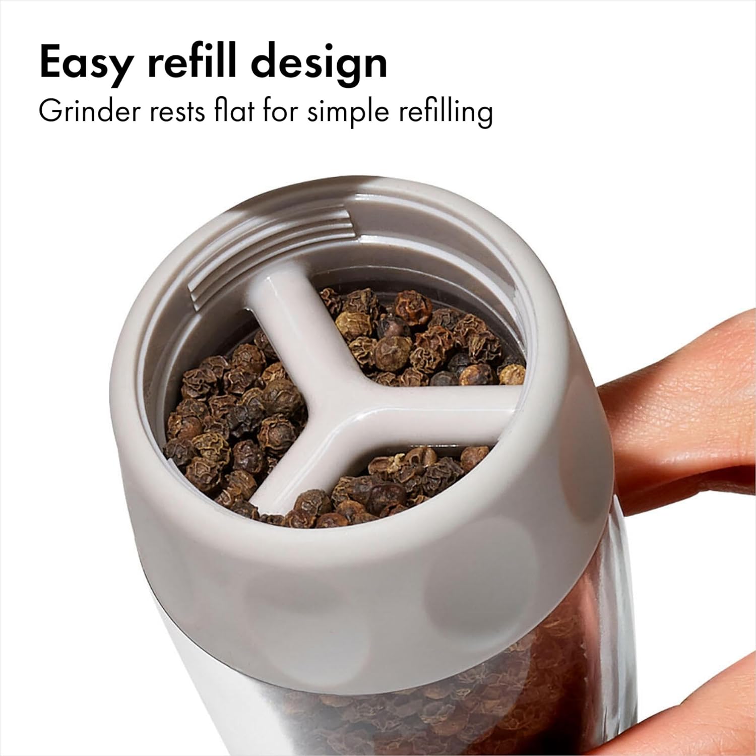 OXO Good Grips Contoured Mess-Free Pepper Grinder, Adjustable Ceramic 