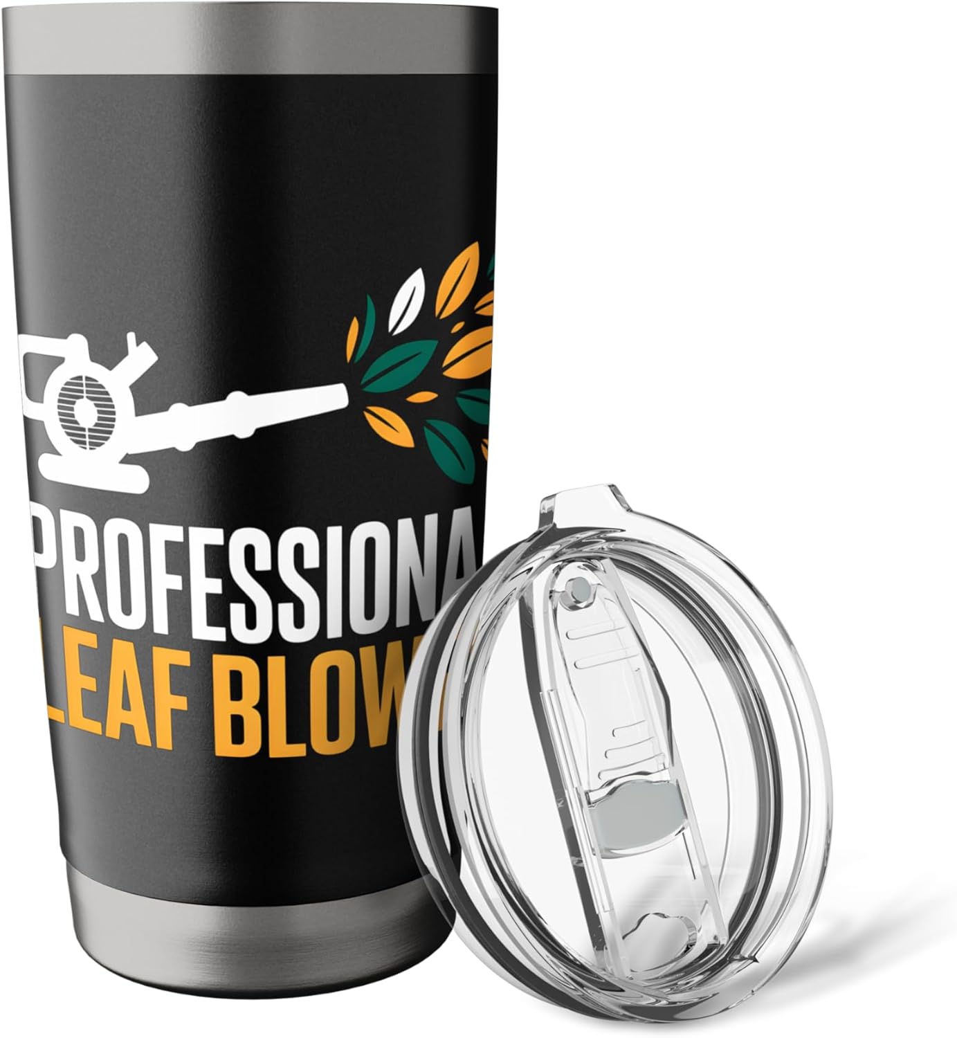 Professional Leaf Blower Funny Lawn Care Worker Stainless Steel Insulated Tumbler