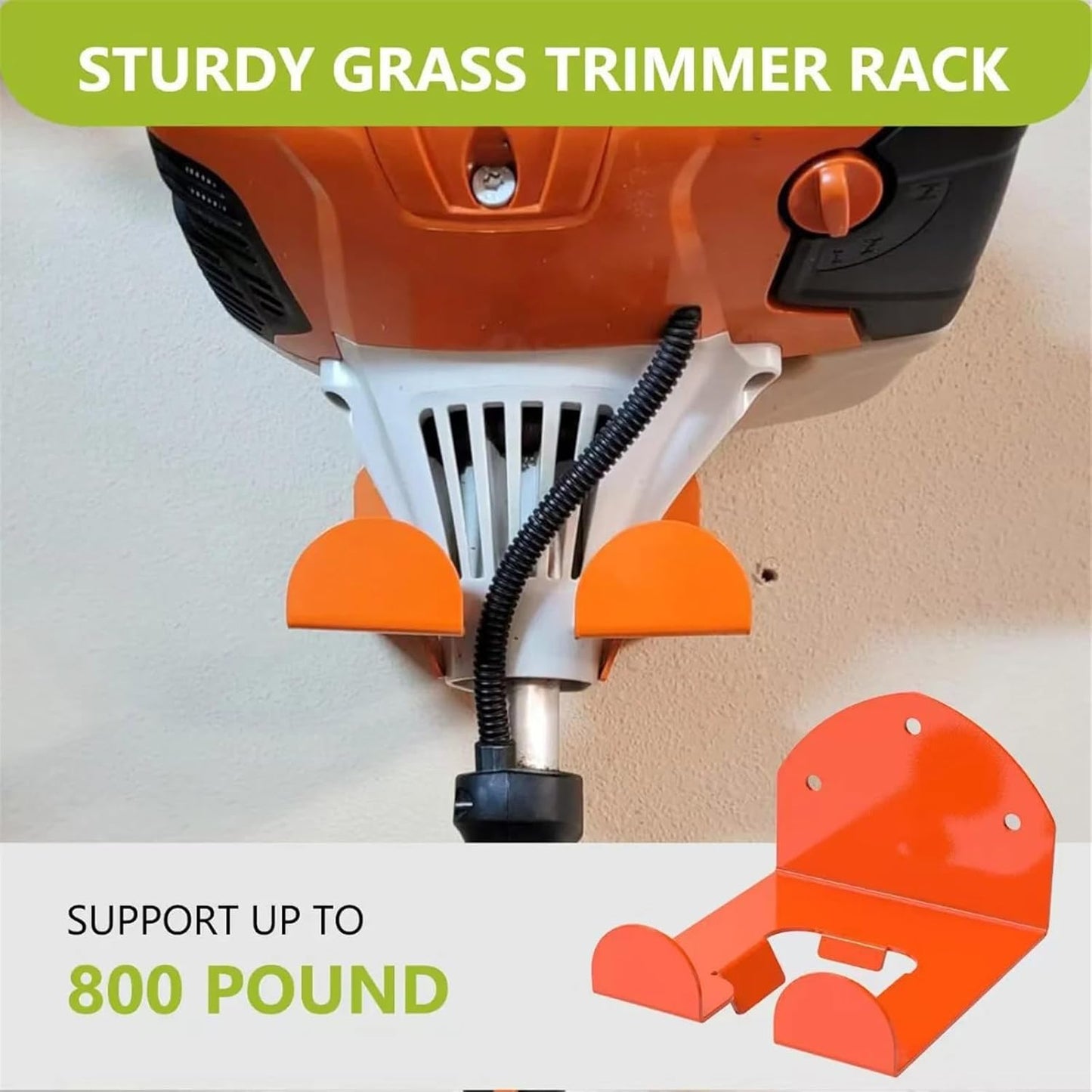 Trimmer Rack Wall Mount Heavy Duty Weedeater Hanger Compatible with Stihl Kombi Attachments, Garden Power Tool Holder Organizer Hangers for Grass Trimmer, Hedge Trimmer, Garage Wall 1 Pack