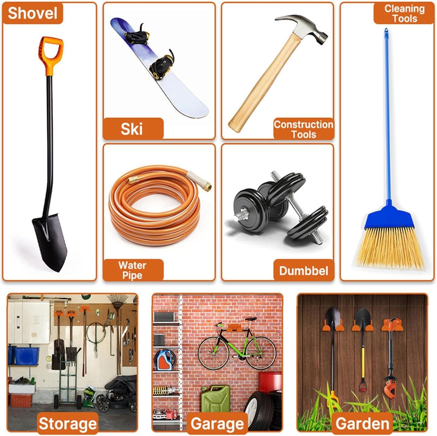 Garden Tool Organizer - Wall Mounted Power Tool Stand, Space-Saving Ru