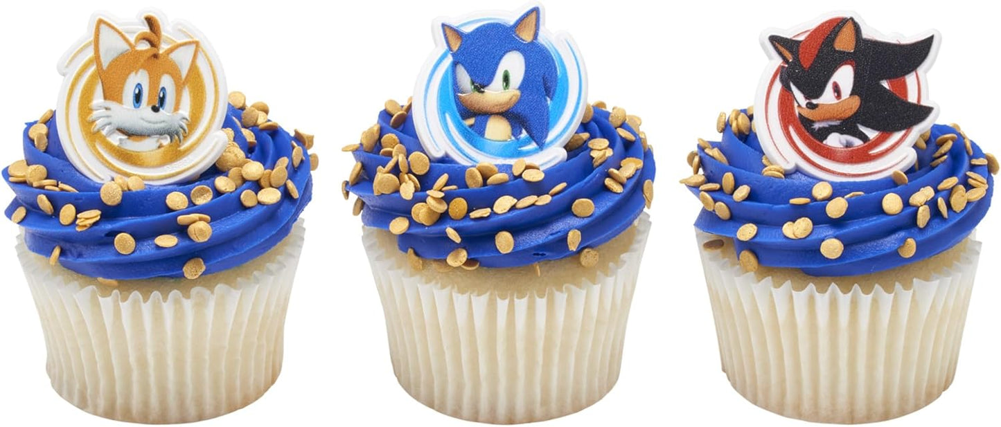 DecoPac Sonic the Hedgehog Rings, Cupcake Decorations Featuring Sonic,