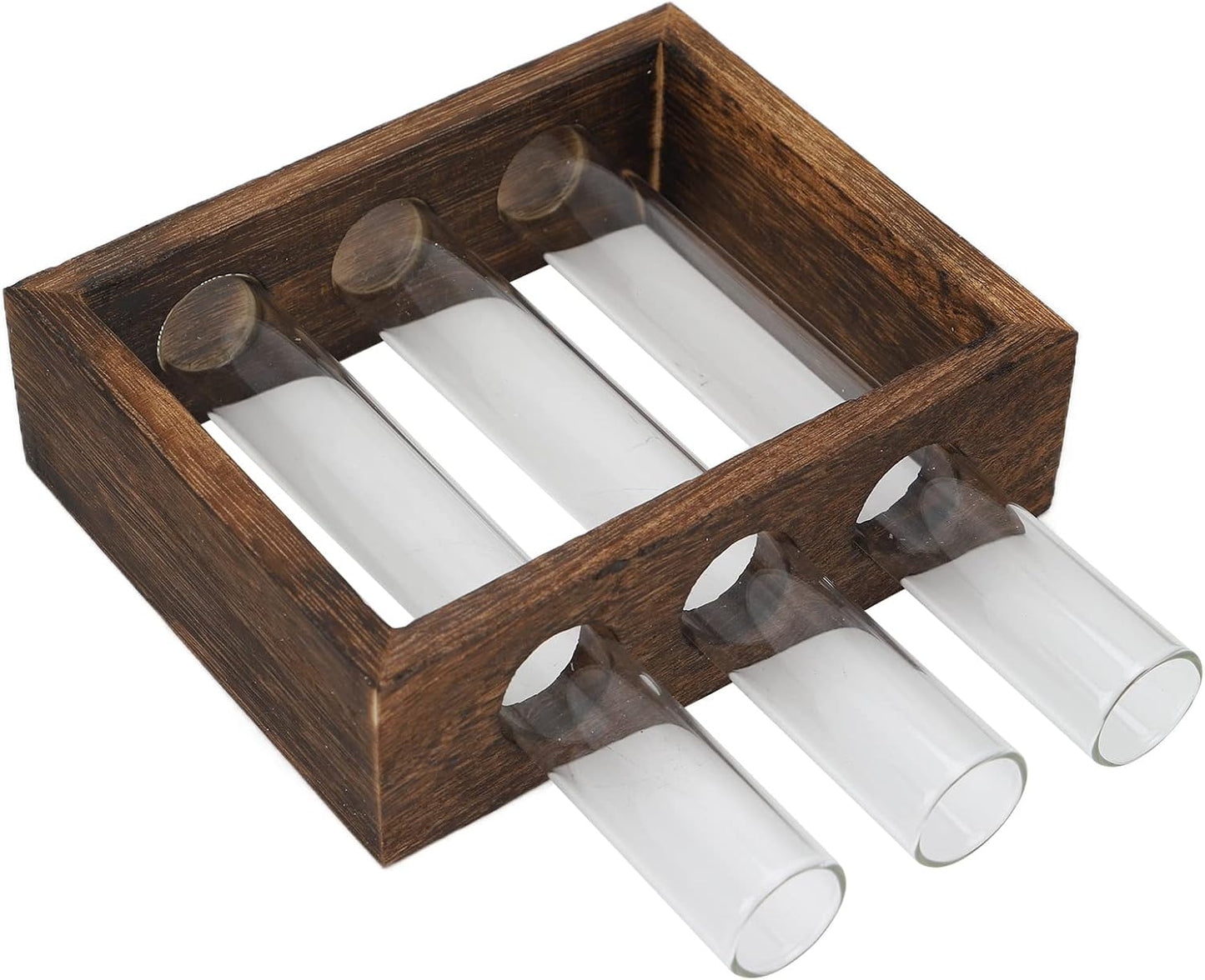 GLOGLOW Plant Propagation Station,Tiered Hydroponic Planters Pots with Wooden Stand and Glass Test Tubes, Home Decoration Vase and Gifts for Women Mom Plant Lovers Unique