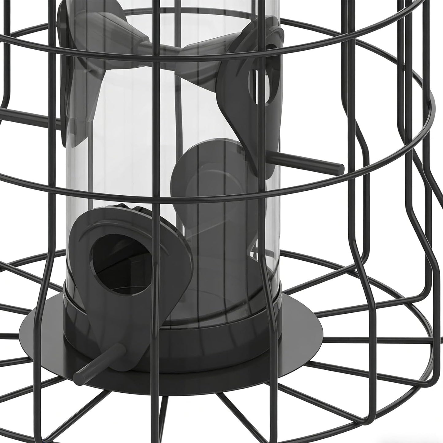 Bird Feeder, 4-Port Weatherproof Squirrel-Proof Metal Large Outdoor Ha