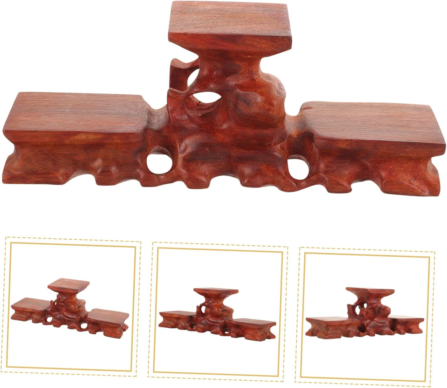 PRETYZOOM Wooden Display Base Base Stand for Decor Vase Stand Teapot Riser Craft Display