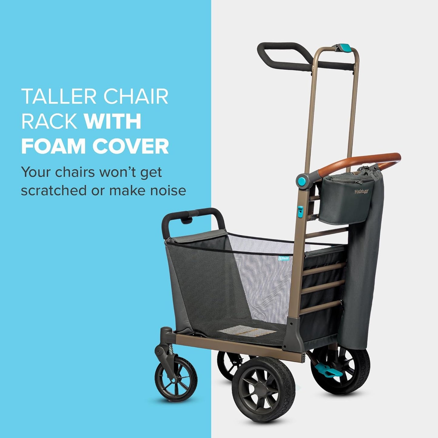Wadabuggy Folding Chair Rack - Folding Chair Storage with 20 lbs Capacity - Storage Rack Compatible with Wadabuggy Shop, Beach & Pet Carts (Cart Not Included)