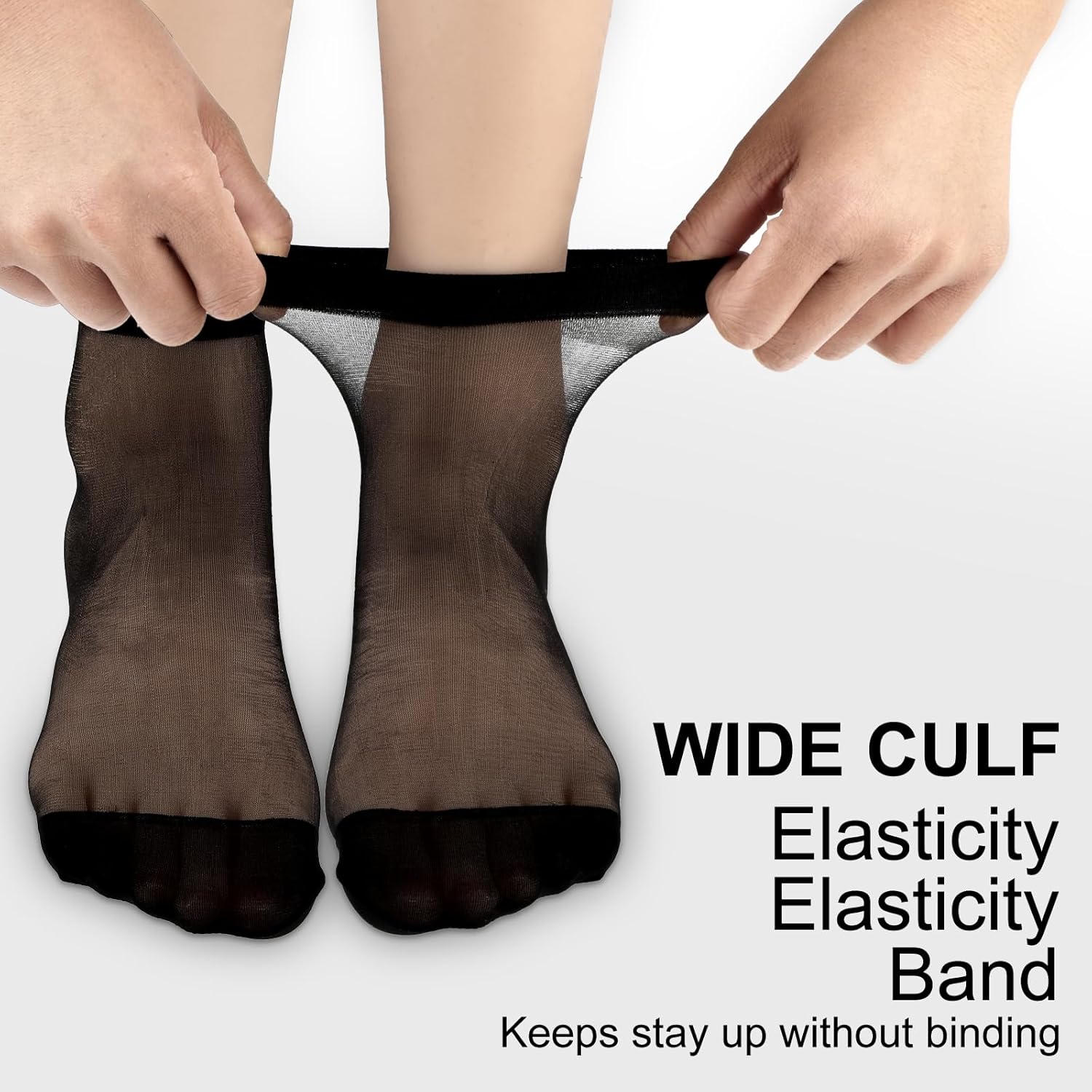 10 Pairs Nylon Socks for Women Sheer Ankle Socks Silky Breathable Hosi