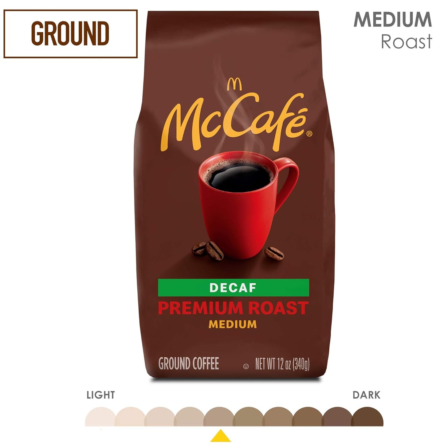 McCafe Premium Roast Decaf, Medium Roast Ground Coffee, 12 oz Bag