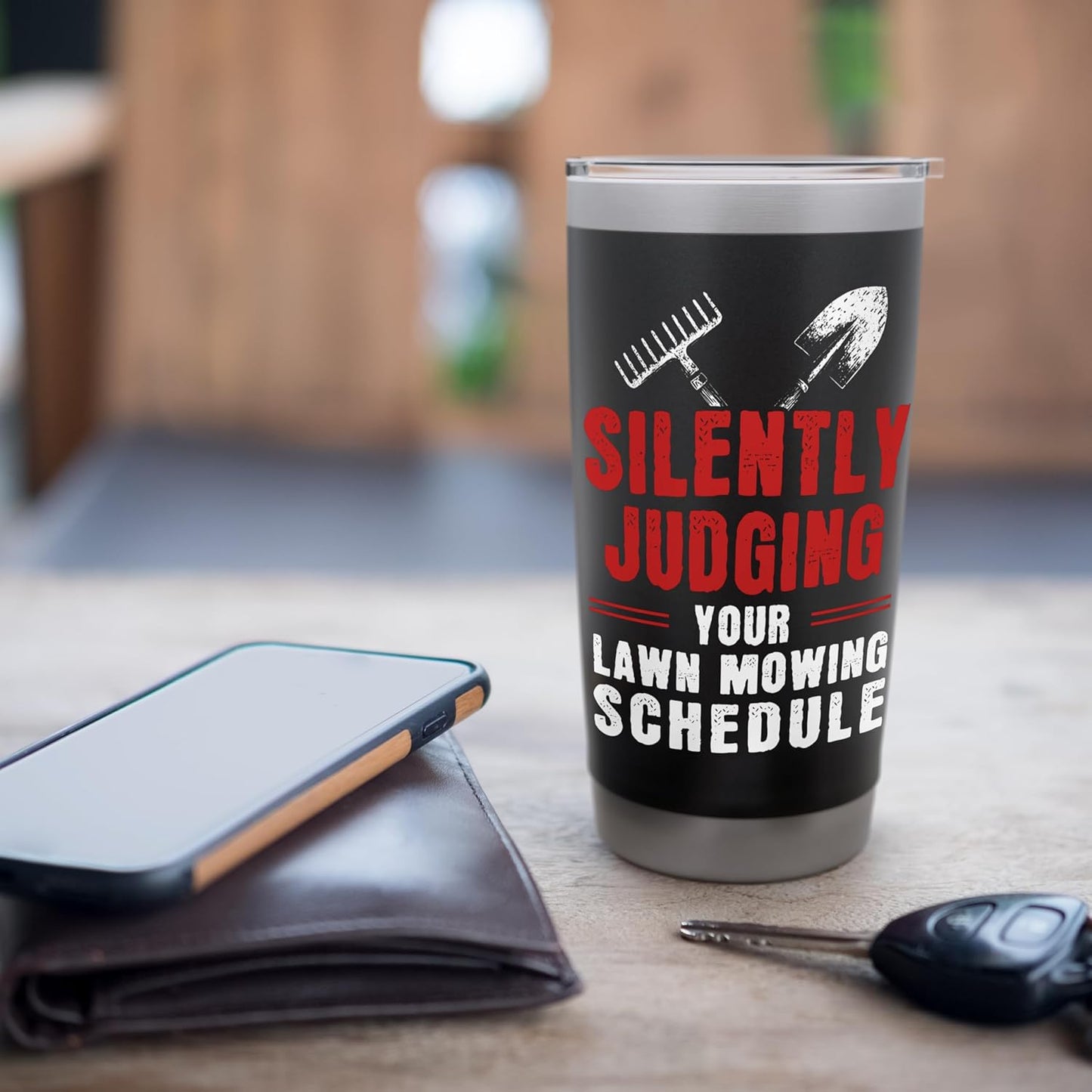 Silently Judging Your Lawn Schedule Landscaper Stainless Steel Insulated Tumbler
