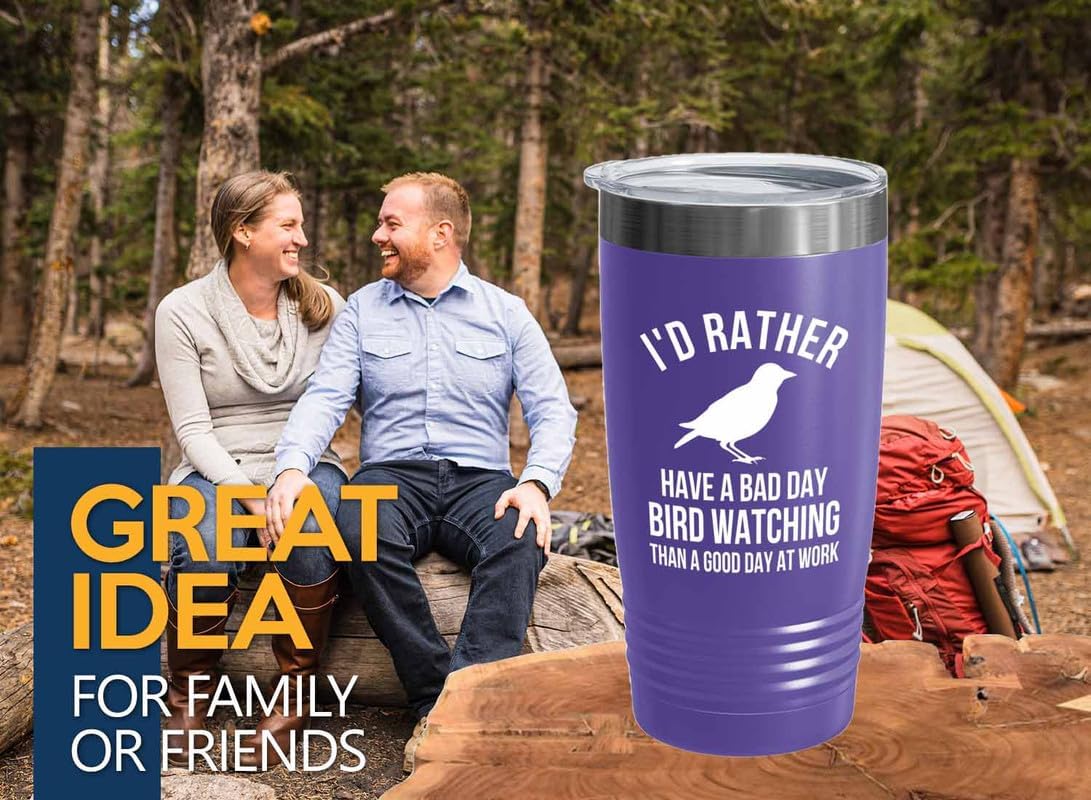 Birding Purple Edition Viking Tumbler 20oz - Bad day bird watching - B
