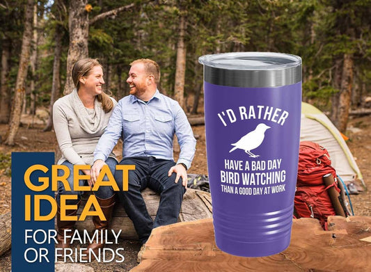 Birding Purple Edition Viking Tumbler 20oz - Bad day bird watching - B
