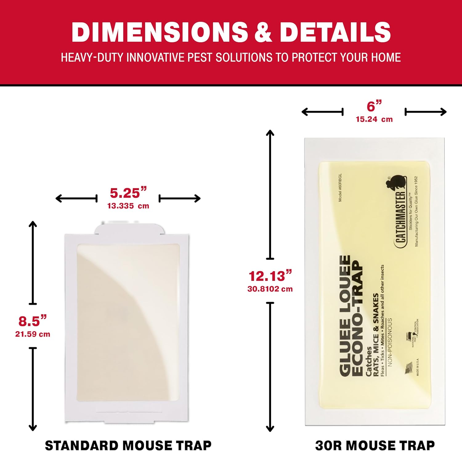 Catchmaster Gluee Louee Rat Extra Large Traps 30-PK, Heavy Duty Glue T