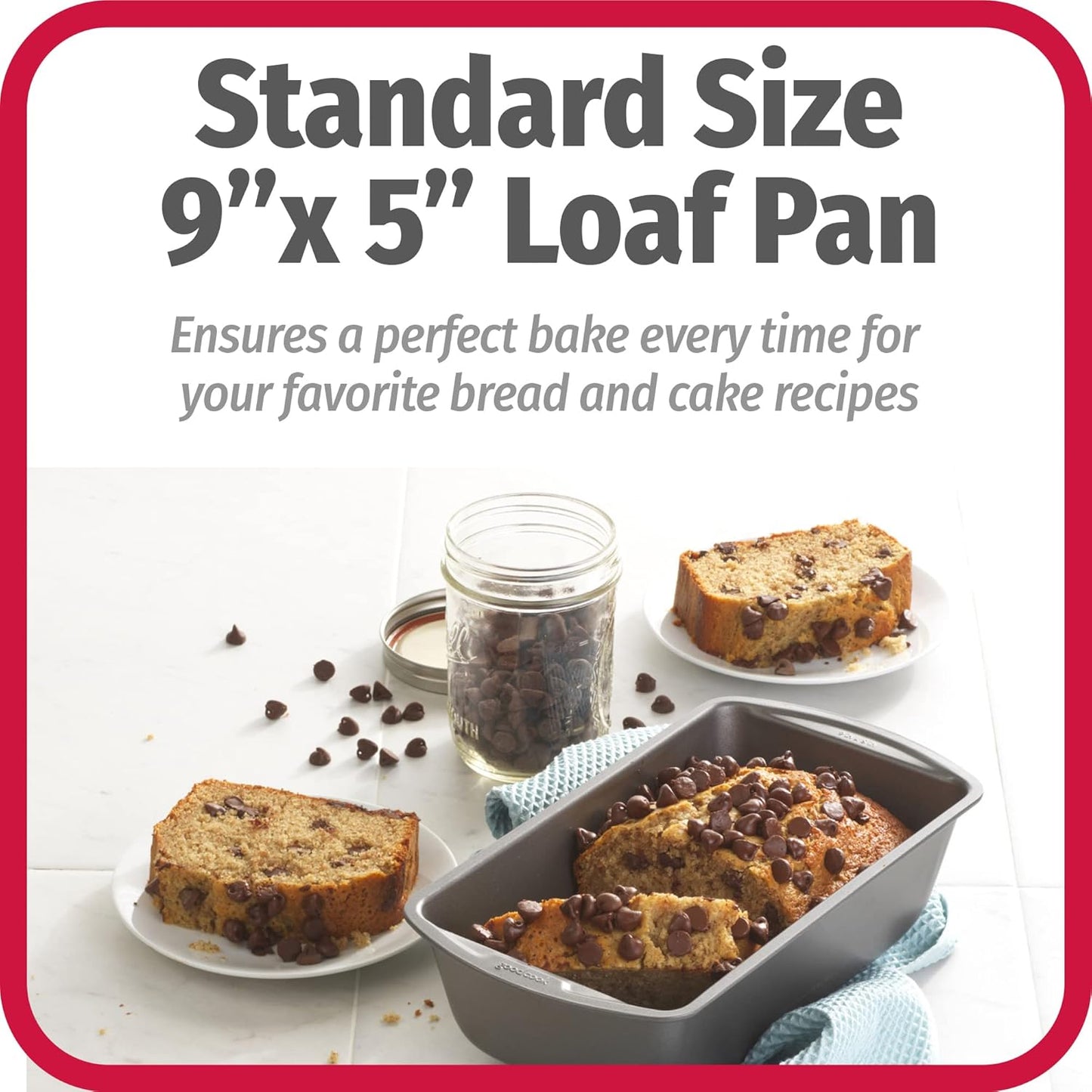 GoodCook Nonstick Loaf Pan 9 x 5-Inch Heavy-Duty Steel Bakeware with E