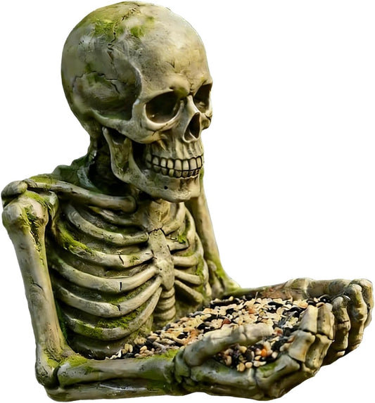 Unique Skeleton Shaped Bird Feeder Built from Strong Resin for Outdoor Garden and Patio Decoration Garden Bird Feeder