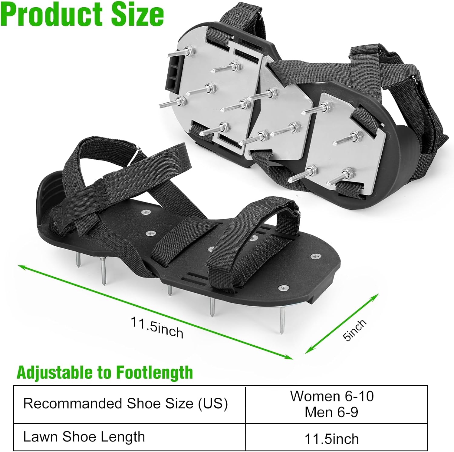 Lawn Aerator Shoes for Grass - Pre-Assembled Grass Aerator Shoes for L