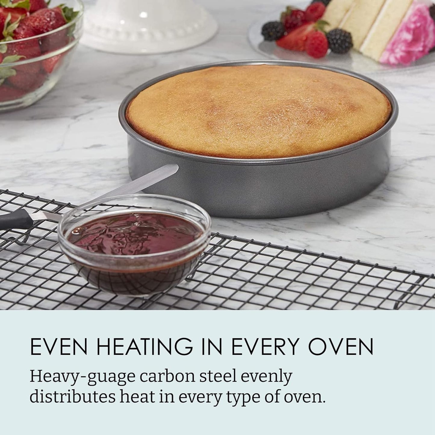 Chicago Metallic Professional 3-Piece Round Cake Pan Set of 6, 8, 10 i
