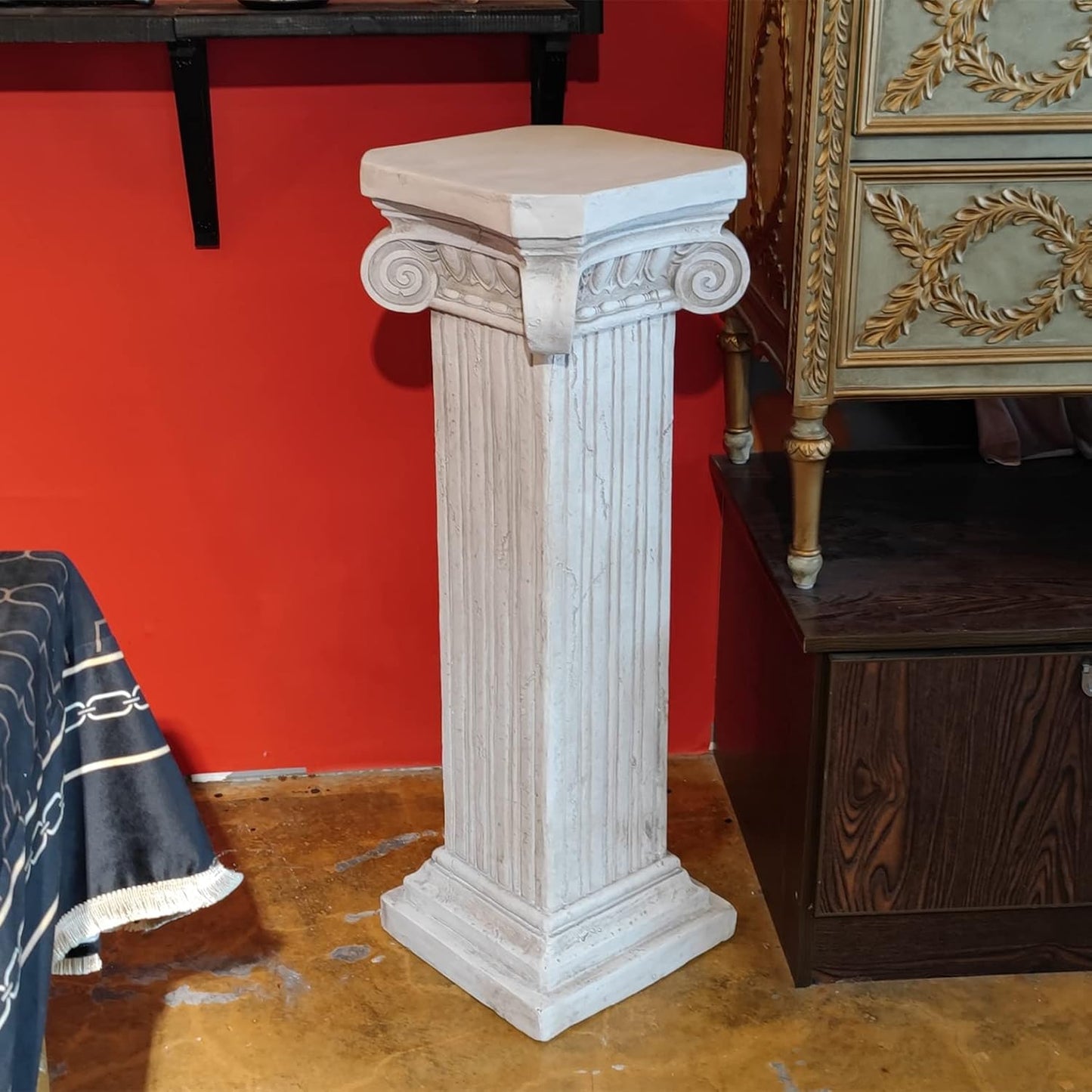 38'' Tall Roman Column with Base Roman Pillar Greek Column Magnesium Oxide Large Size Statue Sculpture Pedestal Stand Holder for Indoor Outdoor Wedding Birthday Party Decor