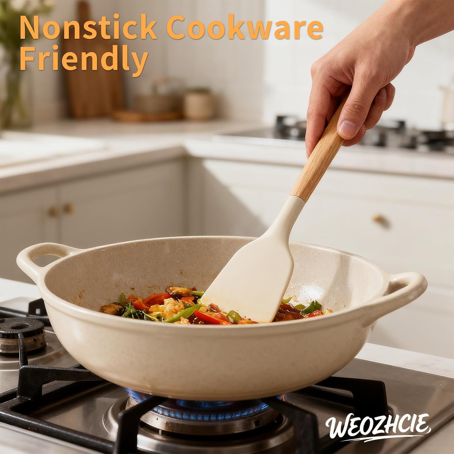 Silicone Cooking Utensil Set,12 PCS Cooking Cookware Kitchen Utensils 