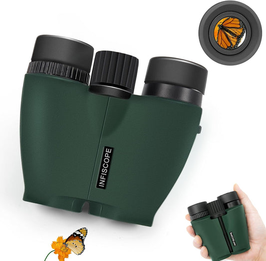 6x24 Compact Binoculars HD - 0.5m Close Focus Waterproof Fog-Proof IPX7,BAK-4 Prism Binoculars for Bird Watching, Hunting & Travel, Twist-Up Eyecups & 388g Lightweight for Adults/Kids