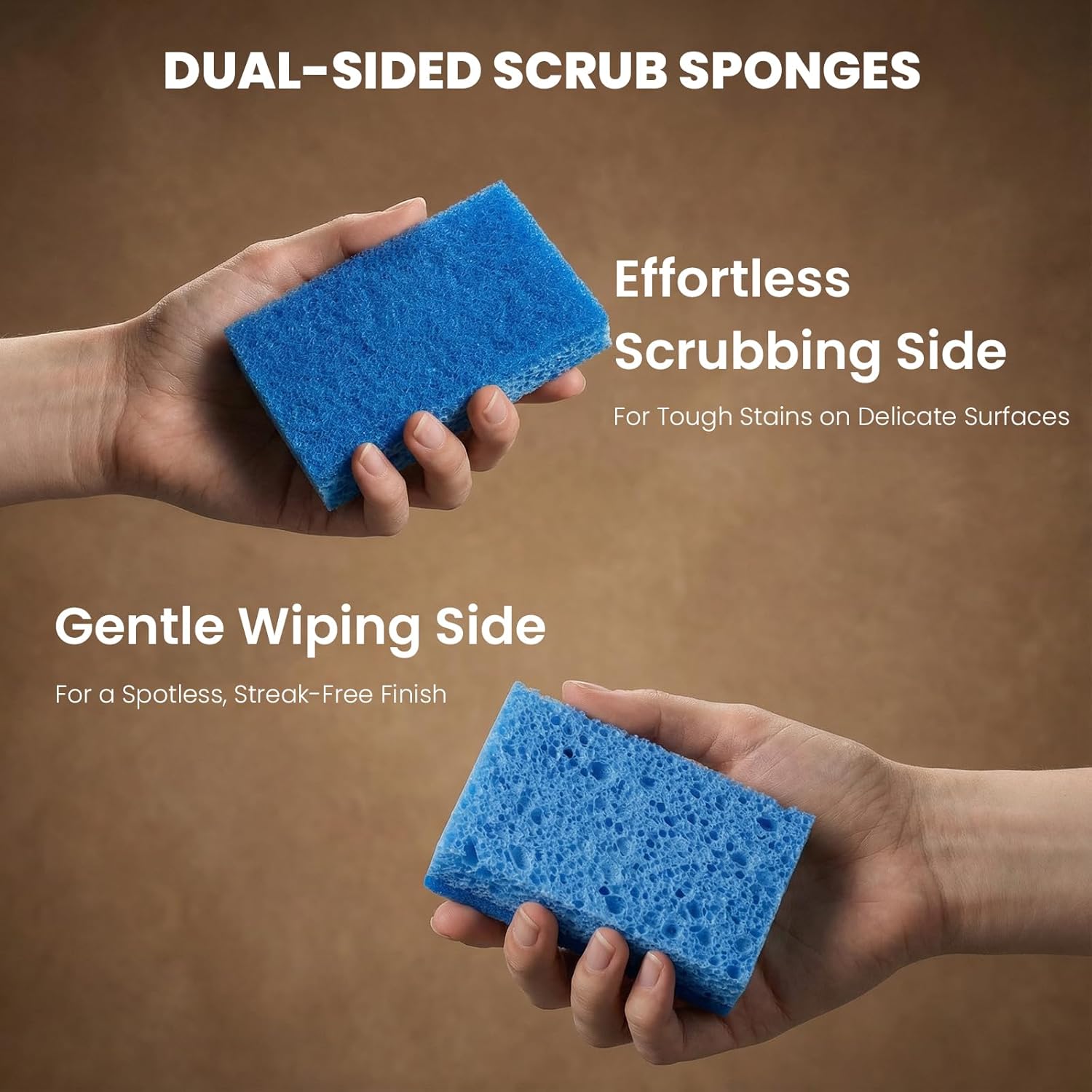 Kitchen Sponges, 12 Count, Non-Scratch Scrub Sponge, Dual Sided Cleani