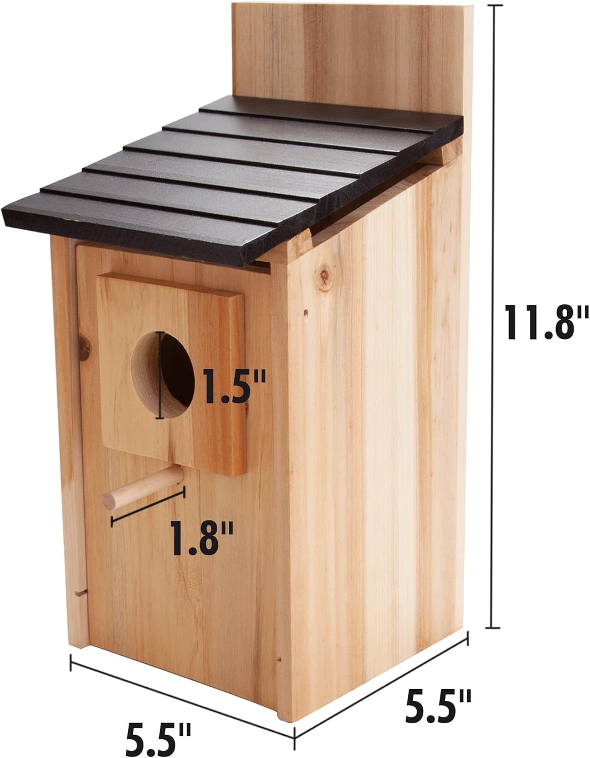 CARTMAN 0.5 Inch Thick Blue Bird Box House, Wood Bird Houses for Outside, Hummingbird House for Outside Clearance Garden Country Cottages, 2PK