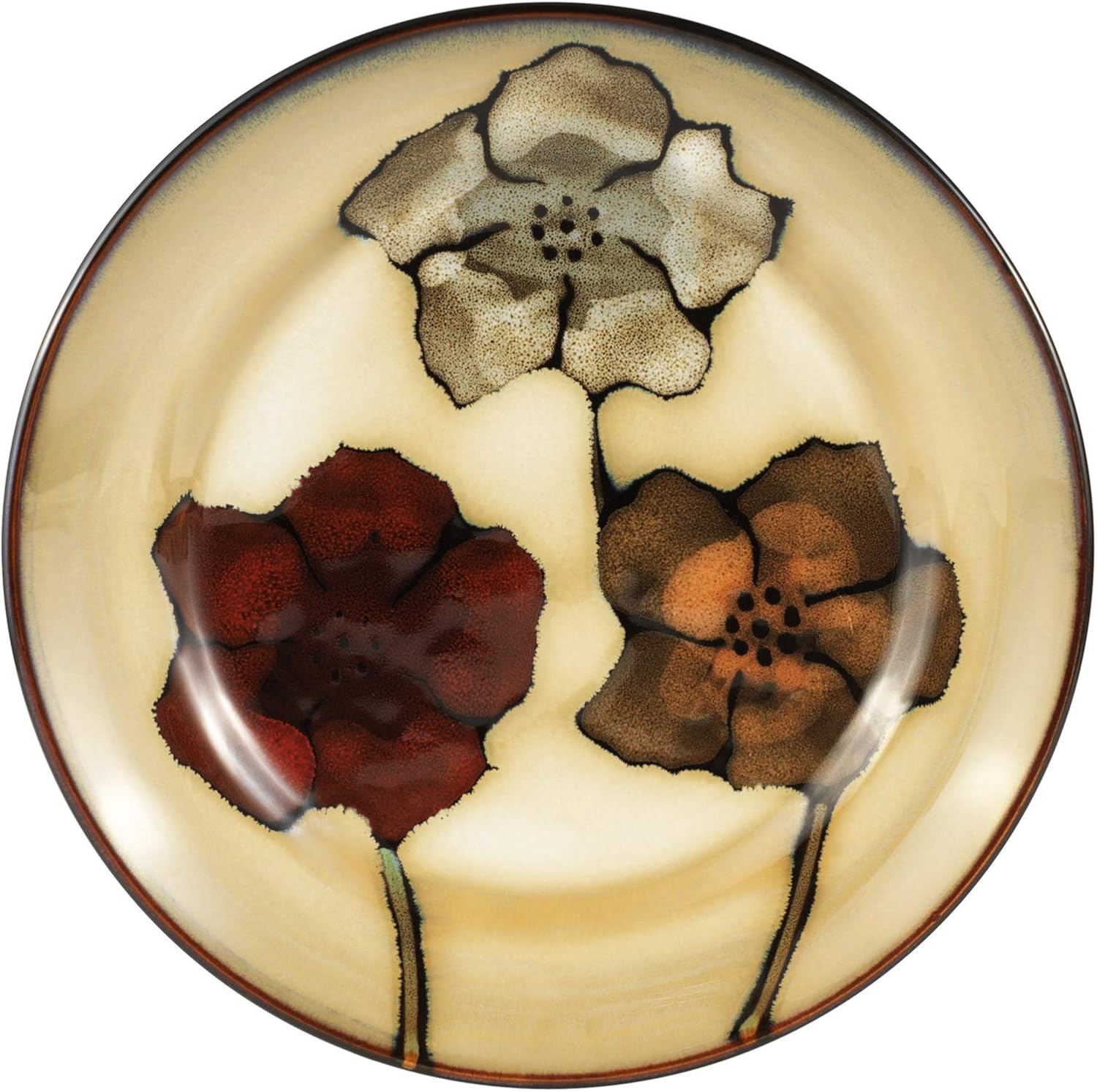Pfaltzgraff Painted Poppies 16-Piece Dinnerware Set, Service for 4, Co