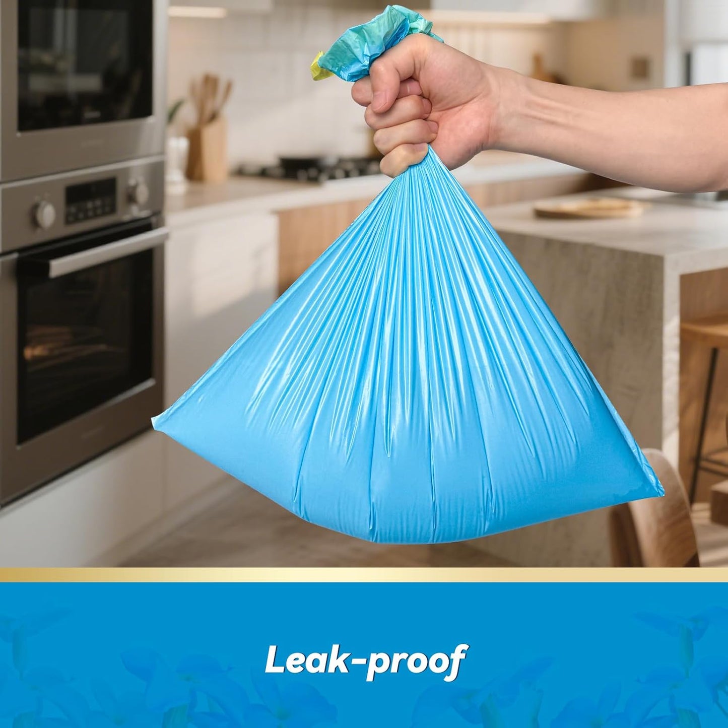 300 Count 15 Micron Extra Thick 4 Gallon Drawstring Small Trash Bags, 