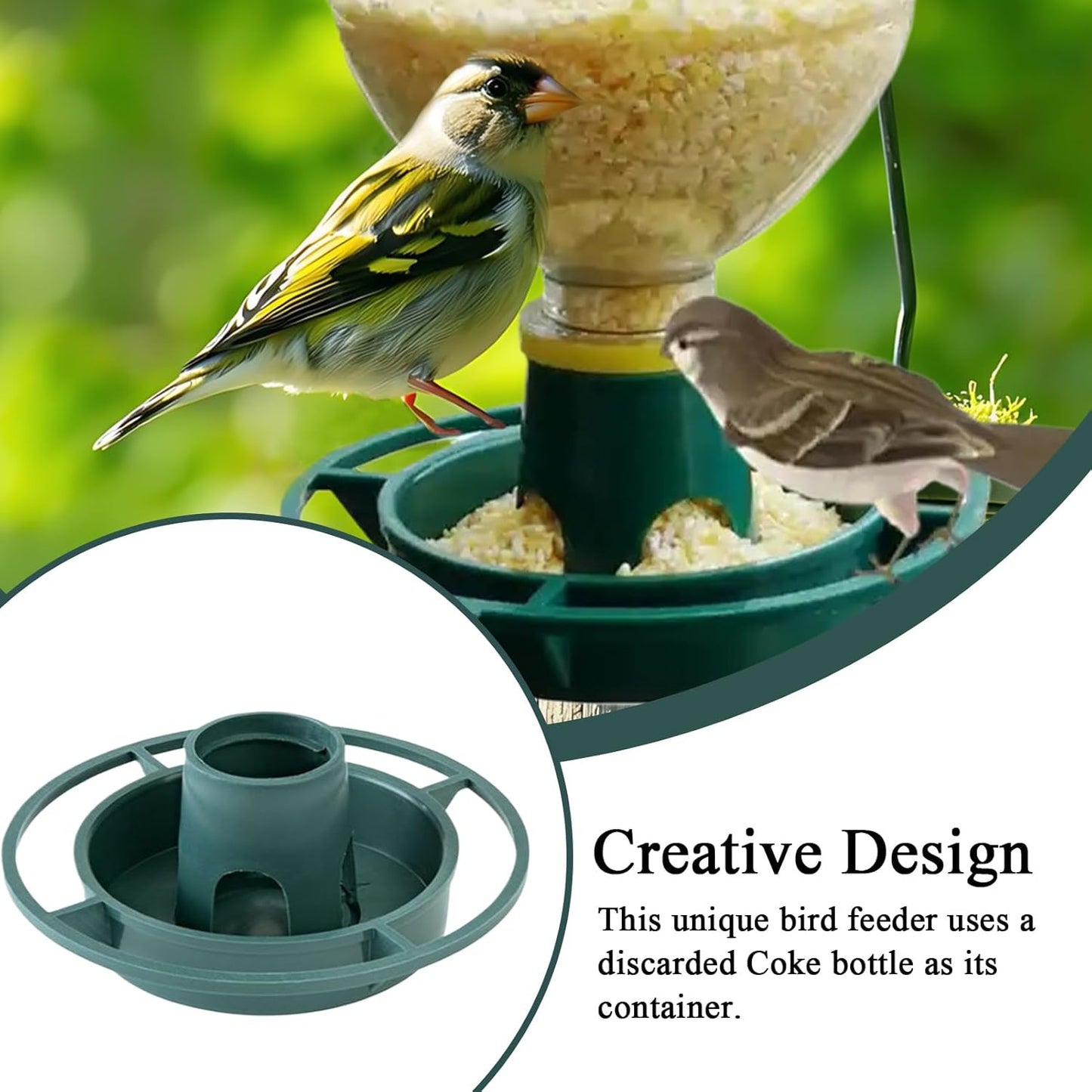 Outdoor Bird Feeder - Multifunctional Feeding Bowl for Garden | Hangable Lovebird and Parakeet Feeder, Watering Container & Easy Mount Design for Backyard, Balcony, Patio, Aviary, Small Birds