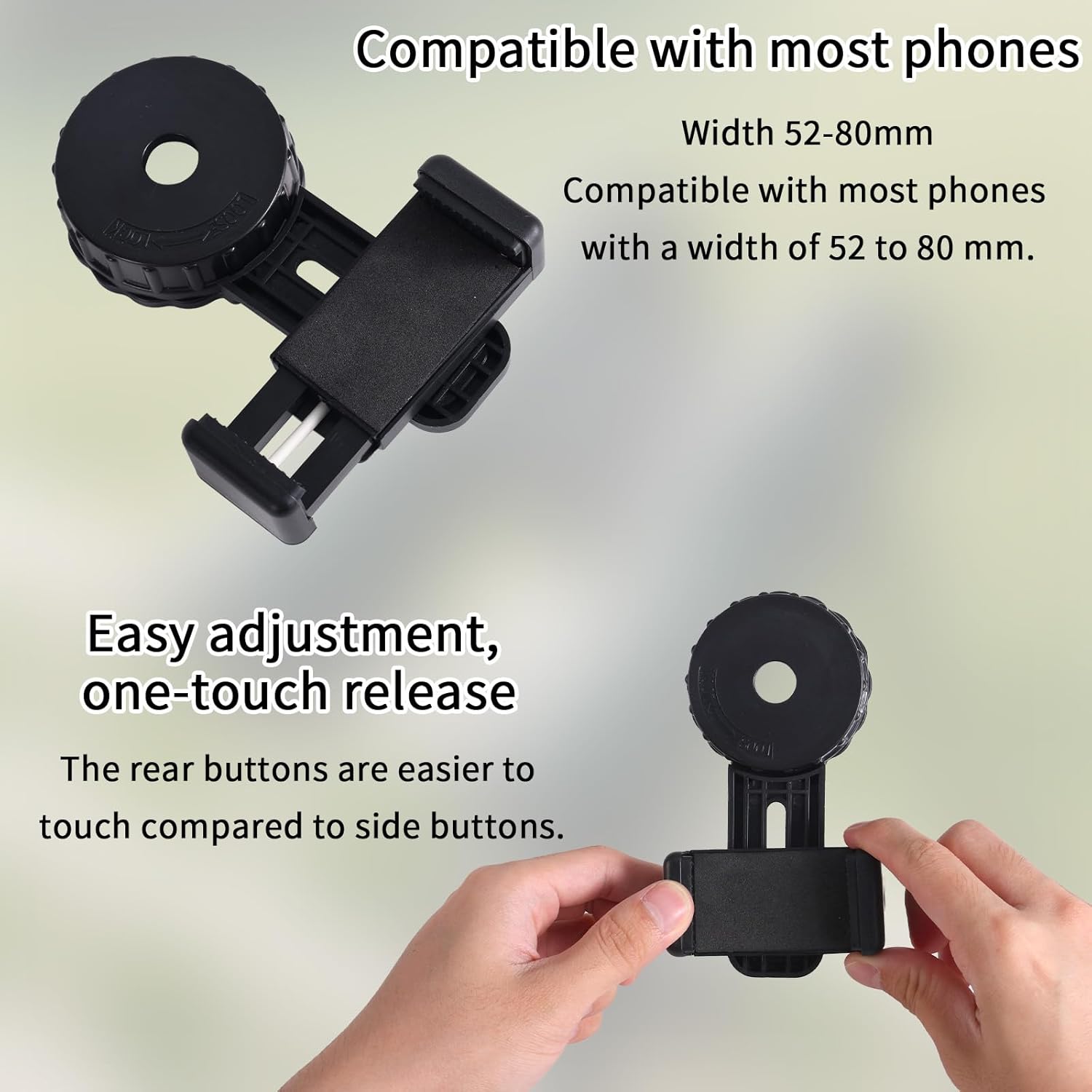 Universal Binocular Phone Adapter, 360°Rotatable Telescope Microscope 