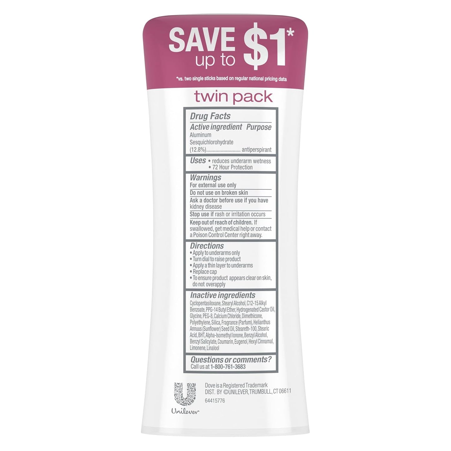 Dove Advanced Care Antiperspirant Caring Coconut, 2 Count Deodorant St