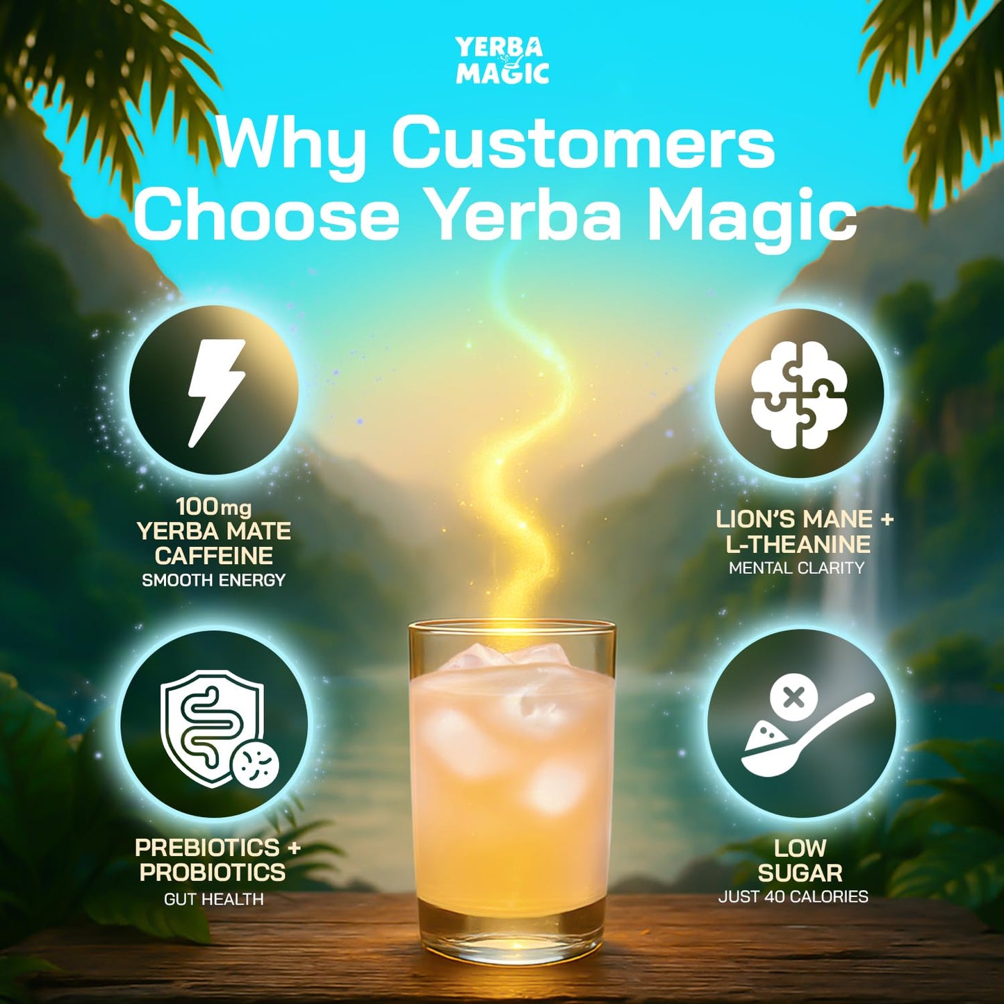 Yerba Magic – Yerba Mate Tea Instant Powder Super Drink with Nootropic
