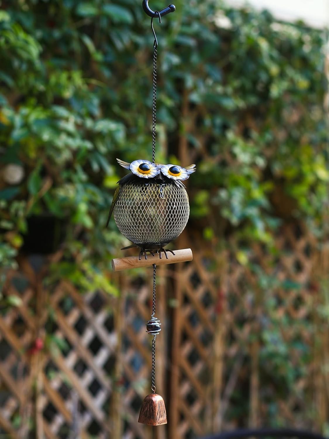 Solar Bird Feeder,Squirrel-Proof Bird Feeders for Outside,Cute Animal Shaped Birdfeeders,Owl Decoration Gifts(Owl Shaped)
