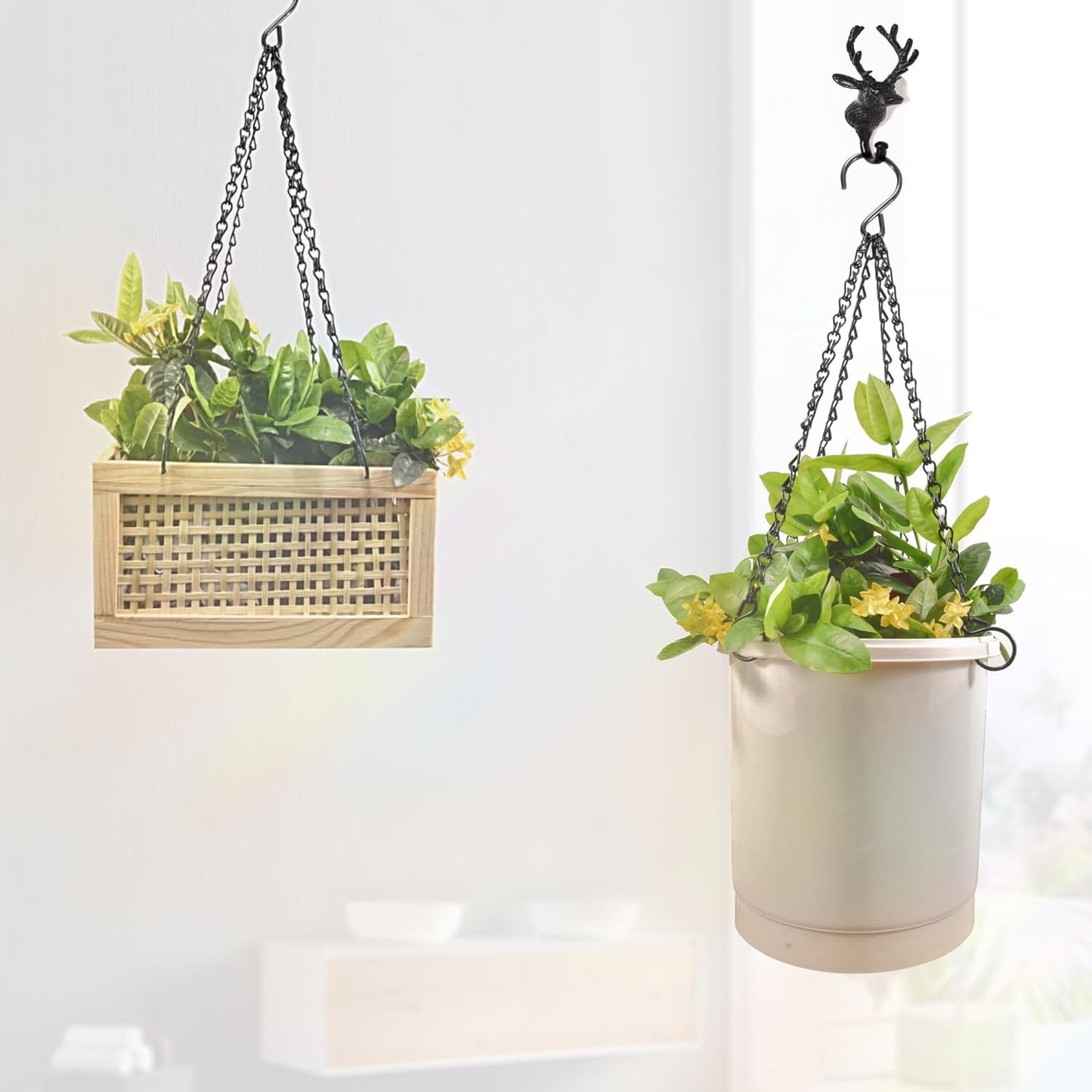 2Packs 26inch 90lbs Black Heavy Duty Metal Hooks Hanging Chains Hanger