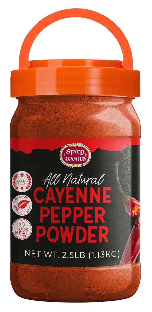 Cayenne Pepper Powder 2.5LB Jar - 50,000 SHU, Gluten Free, All Natural