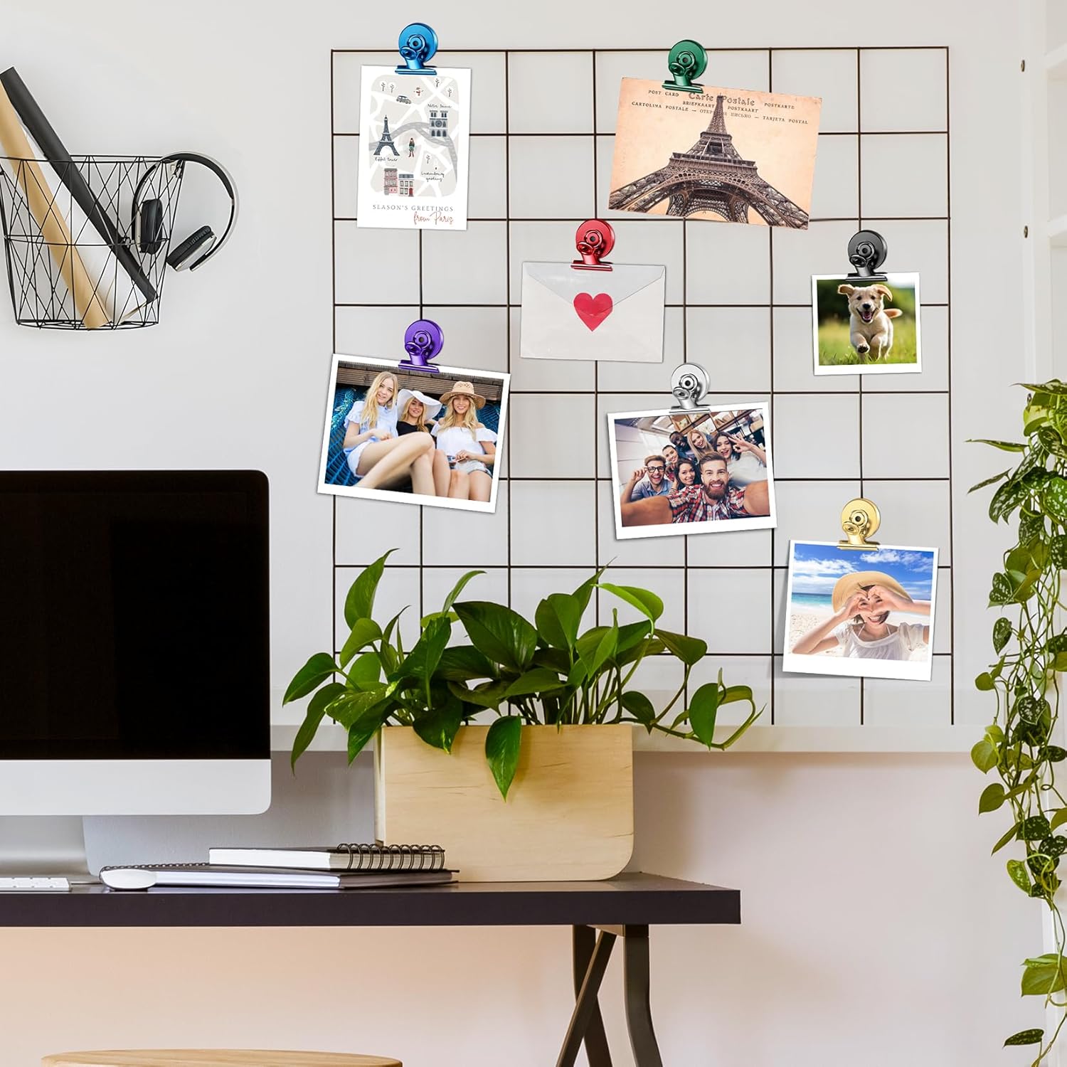 FINDMAG 12 Pack Magnetic Clips for Picture Hanging and Photo Display, 