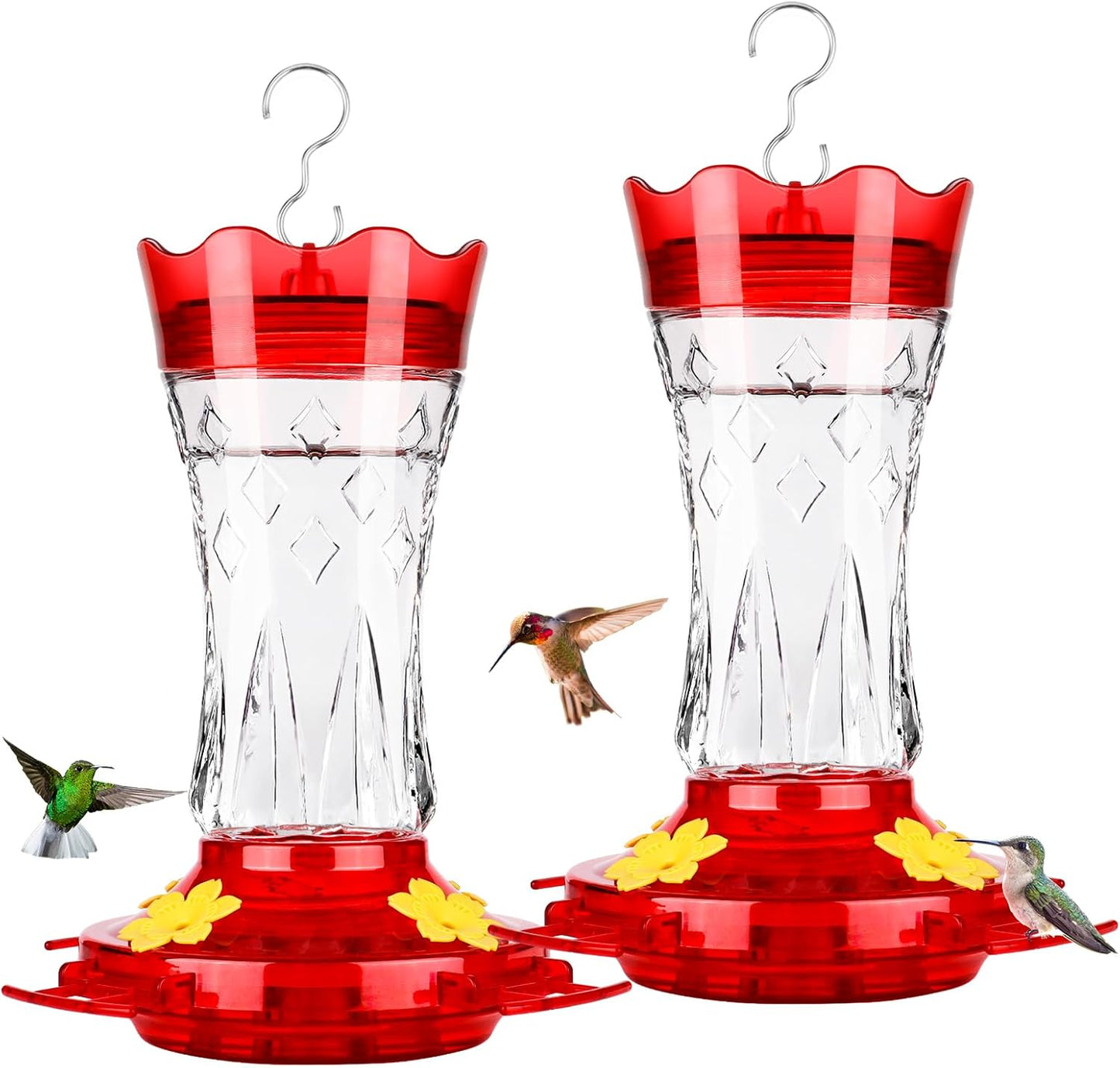 Hummingbird Feeders for Outdoors Hanging, BOLITE Glass Hummingbird Fee
