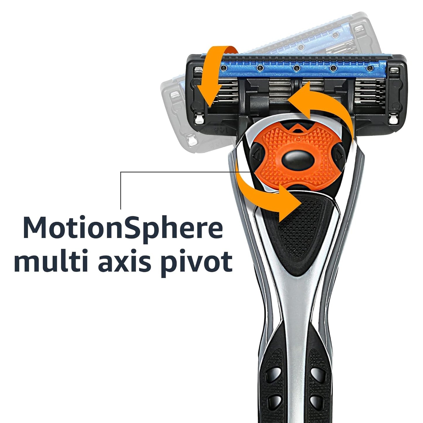 Amazon Basics 5-Blade MotionSphere Men's Razor with Dual Lubrication a