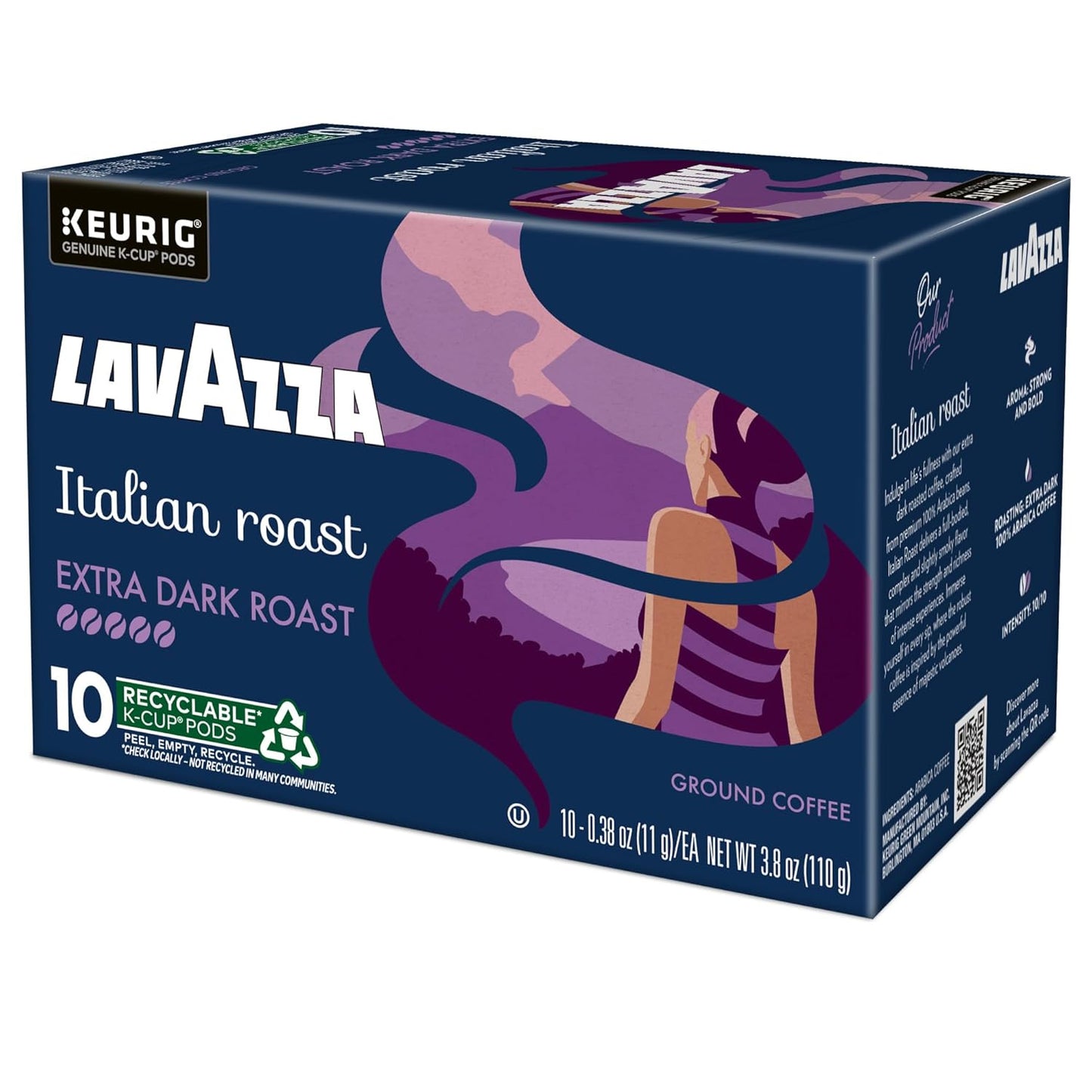 Lavazza Italian Roast, Keurig Single Serve K-Cup Pods, 60ct (6 Packs of 10)