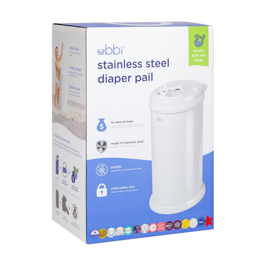 Ubbi Steel Diaper Pail, Odor Locking, No Special Bag Required, Award-W