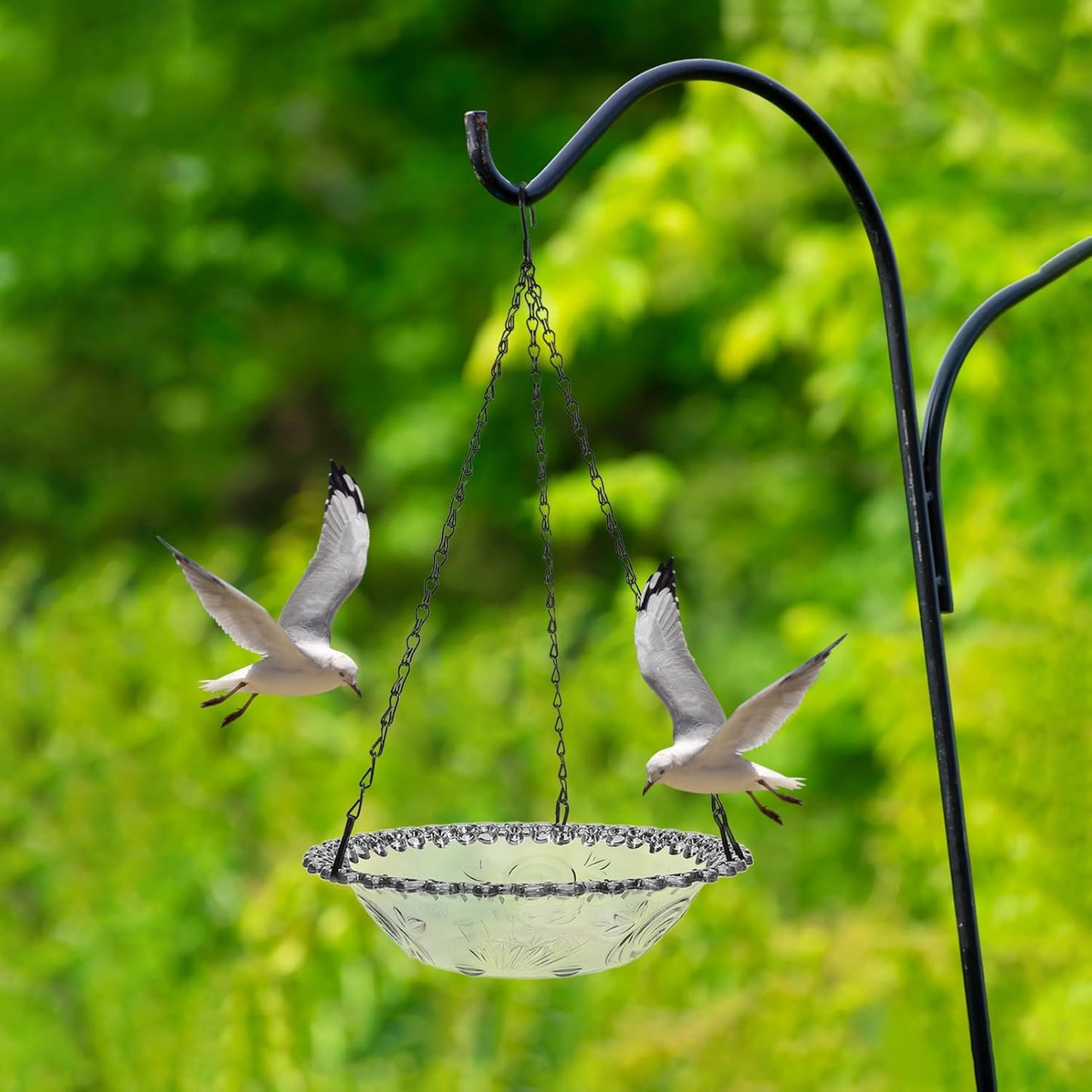 Milisten Hanging Bird Bath Metal Bird Feeder Bath Bowl Feeder Tray Wild Dish for Garden Backyard Patio and Yard