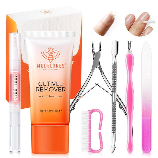 Modelones Cuticle Remover Kit - Cuticle Remover Cream & Cuticle Oil, C