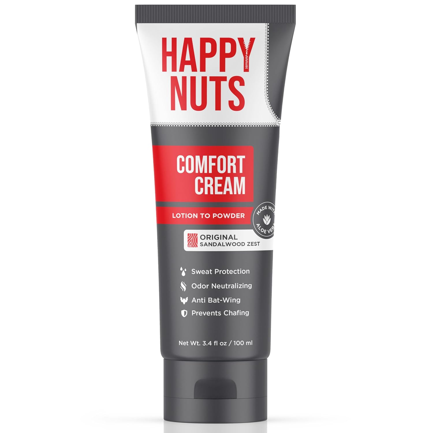 HAPPY NUTS Comfort Cream Deodorant For Men: Anti-Chafing Sweat Defense