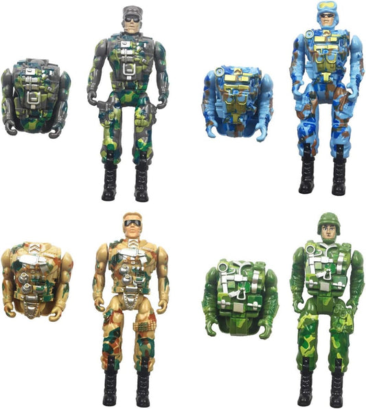4 Pack Jumbo Soldier Deformation Easter Eggs with Toys Inside for Kids Boys Girls Easter Gifts Easter Basket Stuffers Fillers