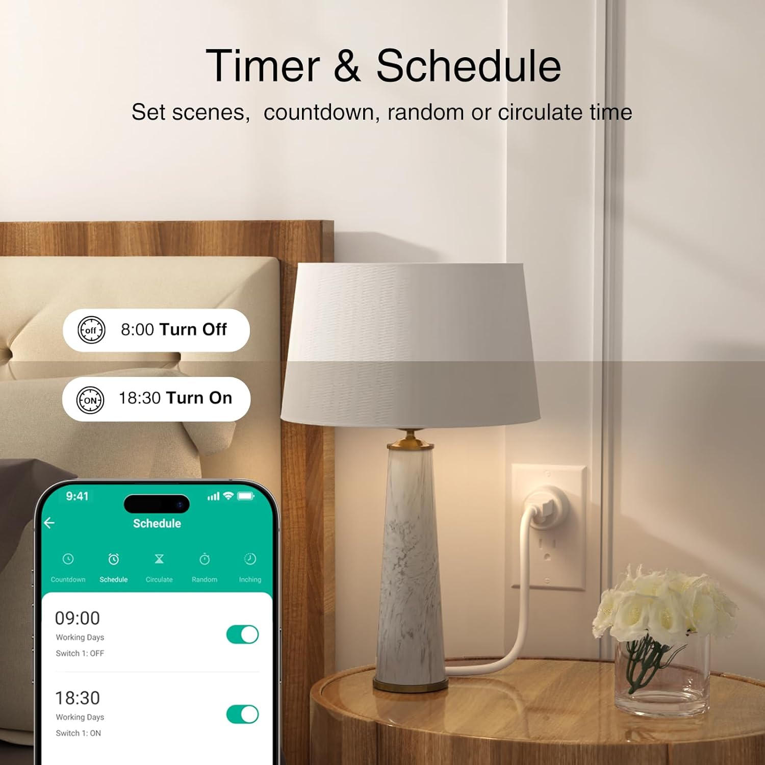 GHome Smart Plug, WiFi Smart Plugs Work with Alexa and Google Home, Sm