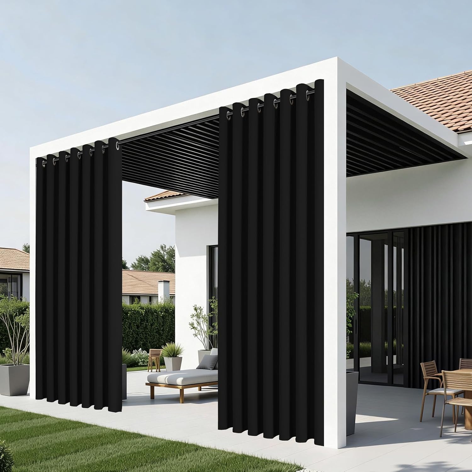 Joydeco Blackout Patio Sliding Door Curtains 84 Inches Long, Grommet P
