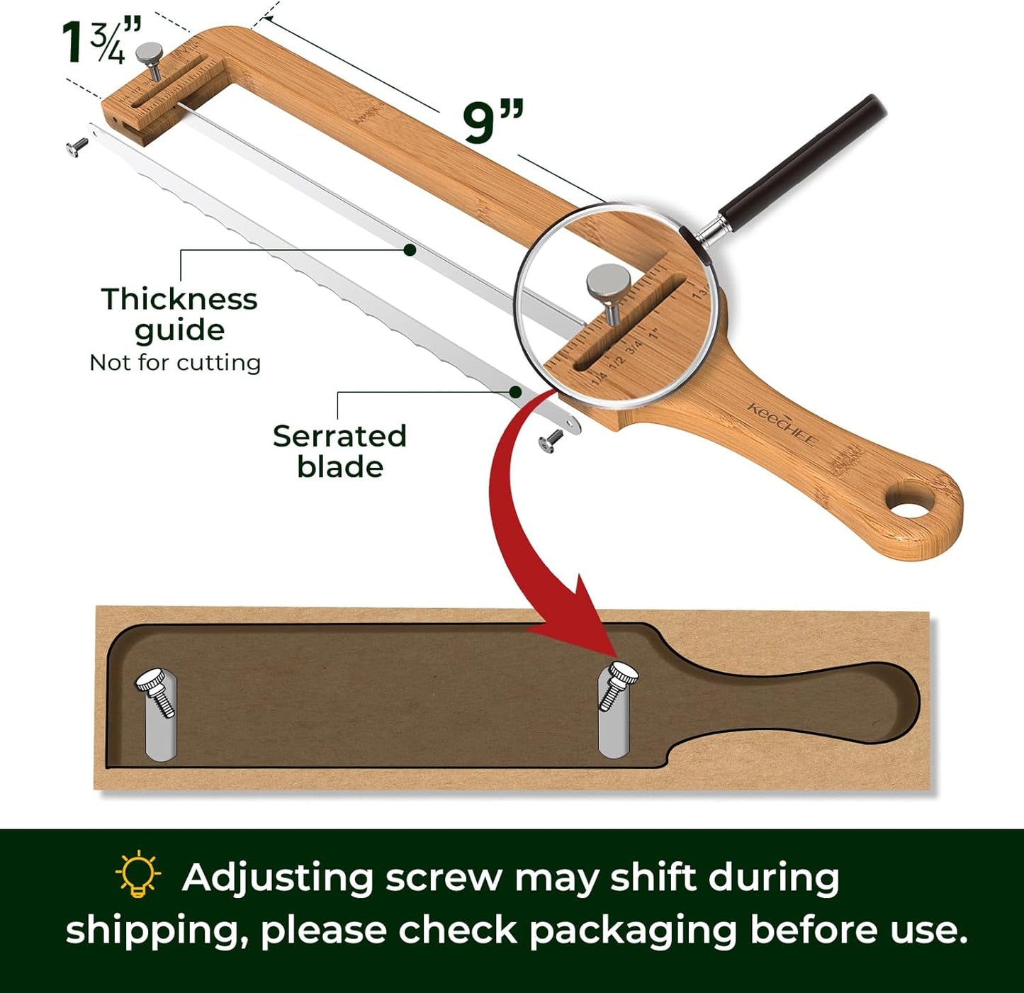keechee Bread Pilot Adjustable Bread Knife – Upgraded Bread Slicer for