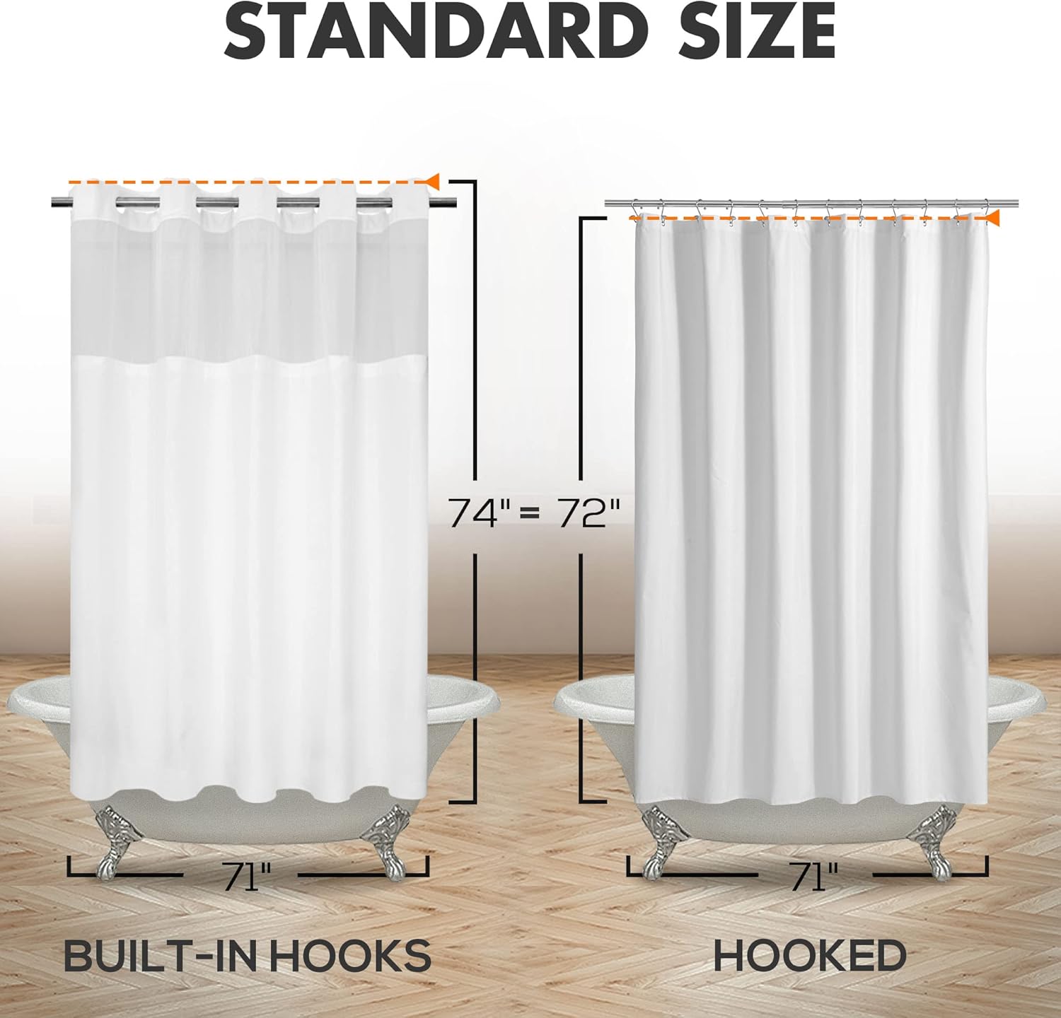 River Dream No Hook Slub Textured Shower Curtain with Snap-in PEVA Lin