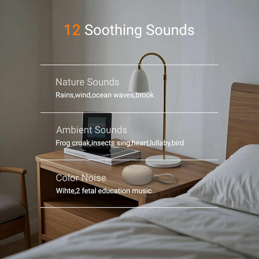 Portable Baby Sound Machine [White Noise for Babies Kids Adults][Timer