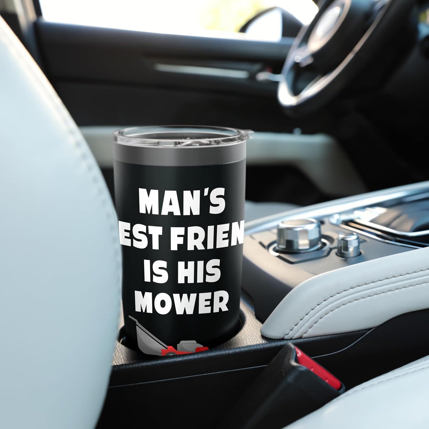 Funny Red Lawn Mower Lover Father's Day Lawn Care Dad Mowing Stainless Steel Insulated Tumbler