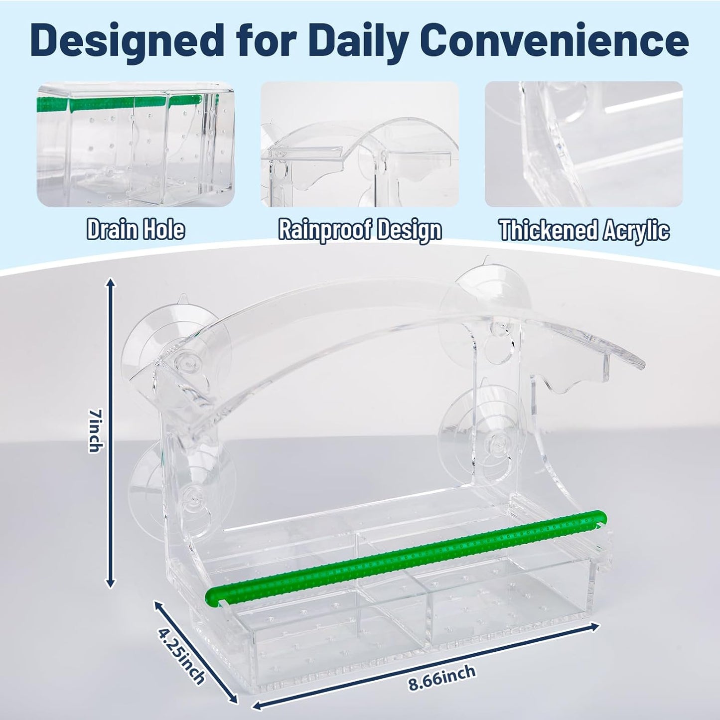 Smart Window Bird Feeder with Camera, 1080P HD Birds Feeder with Night