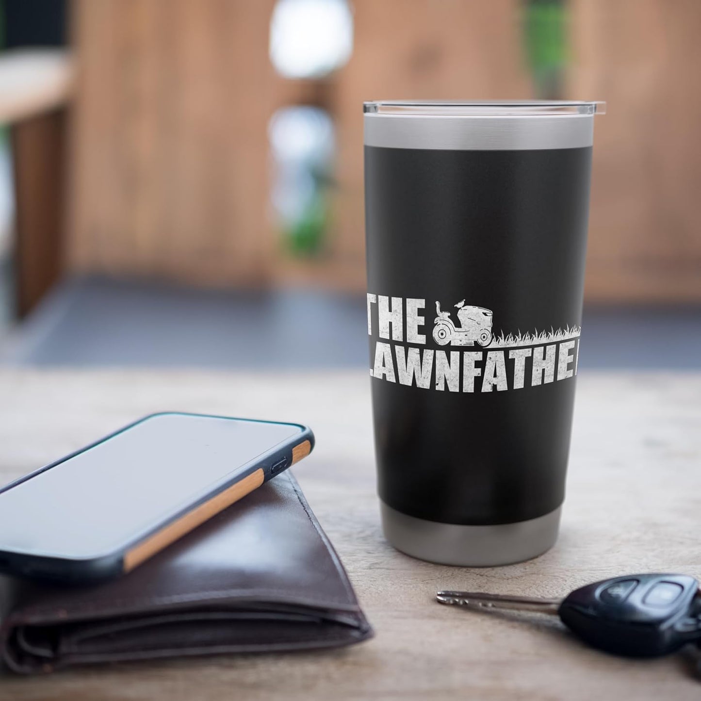 The Lawn Father Funny Mowing Dad Yard Care Humor Stainless Steel Insulated Tumbler